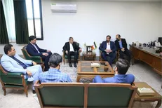 دیدار علیرضا پاکدل و وسلین سرمربی تیم ملی هندبال با دبیر کل کمیته ملی المپیک