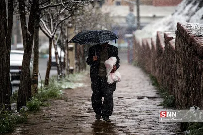بارش برف بهاری در سنندج
