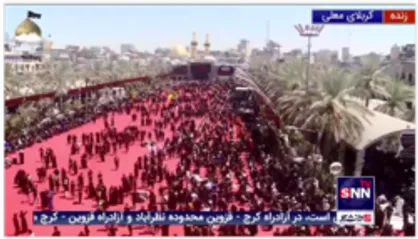 شور و شوق عاشقان حسینی در حرم حضرت اباعبدالله الحسین(علیه السلام) در روز عاشورا