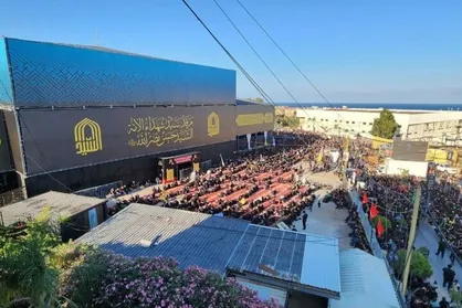 مراسم بزرگداشت عاشورا در مرقد سید حسن نصرالله + عکس