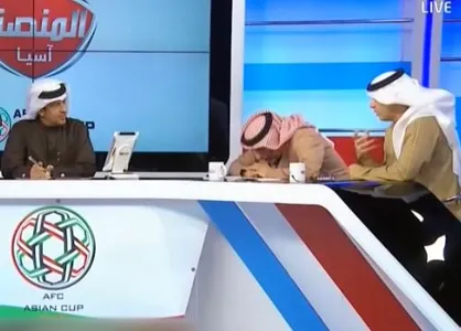 فیلم/ غش کردن کارشناس اماراتی در برنامه زنده پس از حذف استرالیا