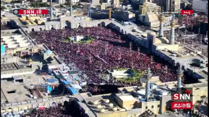پیکر رهبر شهید انقلاب به حرم نرسیده ظرفیت صحن پیامبر اعظم تکمیل شد