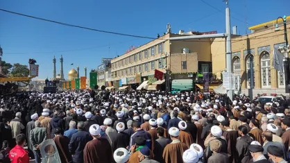پیکر آیت&zwnj;الله علوی&zwnj;گرگانی در حرم حضرت معصومه(س) به خاک سپرده شد