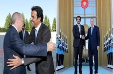 دیدار امیر قطر با رئیس جمهوری ترکیه + عکس