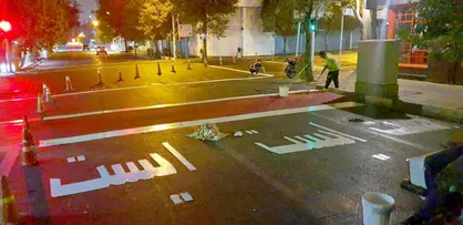 ۲۵ کیلومتر خط کشی معابر در محور&zwnj;های الگوی خدمت منطقه ۷