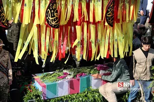 تشییع پیکر دو شهید گمنام در دانشگاه تهران جنوب