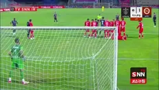 گل اول پرسپولیس به تراکتور توسط مارکو باکیچ در دقیقه 90+7