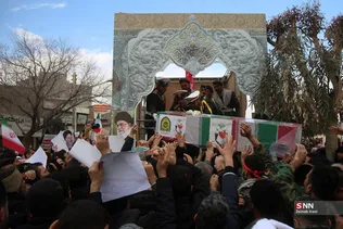  تشییع پیکر دو شهید مدافع امنیت در حمله اغتشاشگران 