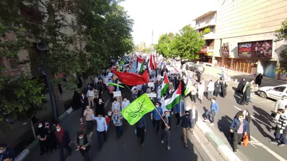 راهپیمایی مردمی و دانشجویی برای حمایت از فلسطین مظلوم + فیلم و عکس
