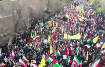 تصاویر هوایی از حضور باشکوه و غیرتمندانه مردم یزد در راهپیمایی روز جهانی قدس