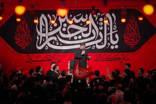 عزاداری اربعین حسینی در عمود ۷۶۲ جاده نجف به کربلا