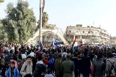 تجمع اعتراض آمیز مردم سوریه در الحسکه علیه ترکیه