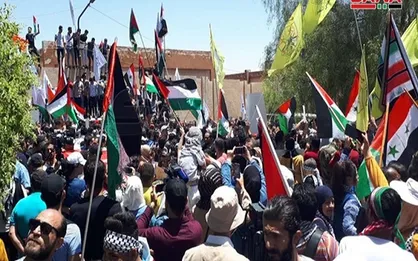 تجمع مردمی در دمشق در حمایت از ملت فلسطین