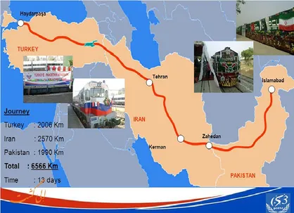 اتصال ریلی ایران، ترکیه و پاکستان به راه ابریشم چین