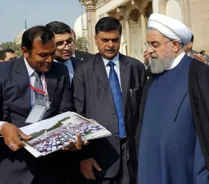 بازدید روحانی از آثار تاریخی قطب شاهیان در حیدرآباد هندوستان