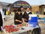 خدمت رسانی دانشجویان اندیمشکی در موکب دانشگاه فرهنگیان خوزستان به زوار حسینی