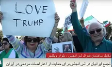 شعارِ تجمع‌کنندگان لس‌آنجلسی علیه نظام: عاشقتم ترامپ!