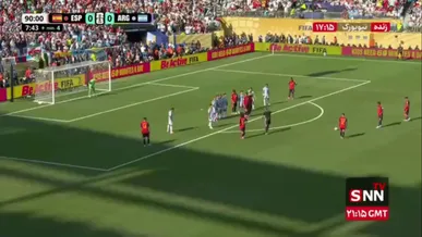ضربه ایستگاهی با واکنش مارتینز راهی کرنر شد / اسپانیا 0 - 0 آرژانتین