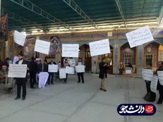 دانشجویان مطالبه‌گر دشتستان در اعتراض به جابجایی غیر اصولی جمعه بازار برازجان تجمع کردند + عکس