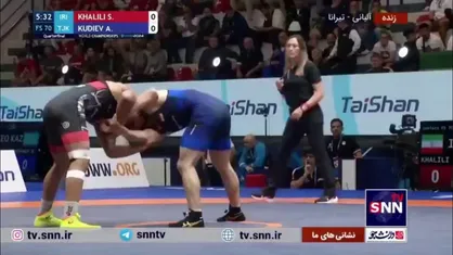 فیلم کامل رقابت سینا خلیلی با مصاف عبدالمجید کودیف از تاجیکستان