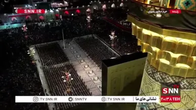 تصاویر هوایی در مراسم خطبه خوانی شب شهادت امام رضا(ع) در حرم رضوی