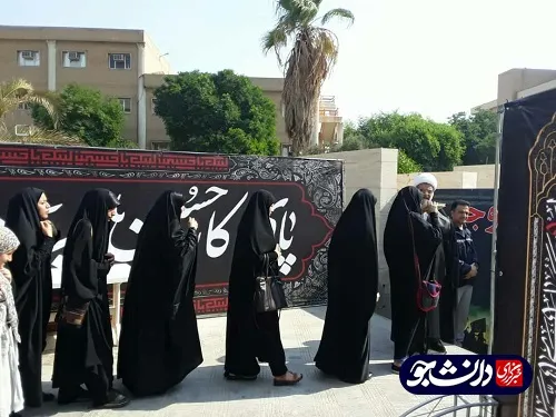 خدمت رسانی دانشجویان خواهر دانشگاه آزاد خوزستان به زائران حسینی