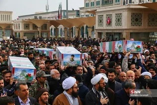 مراسم تشییع  پیکر 6 نفر از شهدای سانحه هوایی