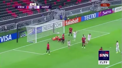 گل اول پرسپولیس به الریان توسط فرشاد فرجی در دقیقه ۱۷