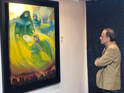 بازدید مرتضی اسدی از پاویون ایران در شصتمین دوسالانه هنر ونیز/ نمی&zwnj;توانم نسبت به ظلم و نسل&zwnj;کشی بی&zwnj;تفاوت باشم