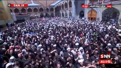طنین فریاد &laquo;الموت لأمریکا&raquo; در حرم مطهر امیرالمومنین (ع) + فیلم