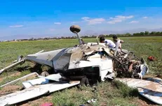 سقوط بالگرد آموزشی در فرودگاه قزوین+فیلم