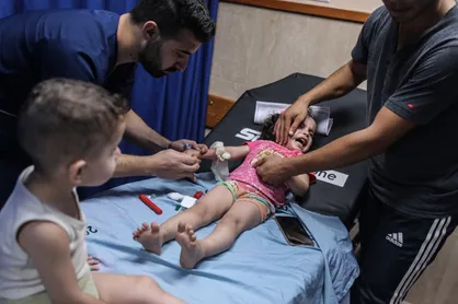 اصابت ترکش به صورت دختر ۳ ساله فلسطینی