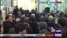 روضه خوانی حاج سعید حدادیان در مراسم خاکسپاری مرحوم سردار رضا سراج در امامزاده اسماعیل زرگنده تهران