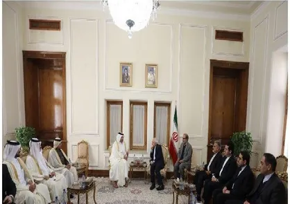 وزیر اقتصاد و تجارت قطر بامحمد جواد ظریف دیدار و گفتگو کرد