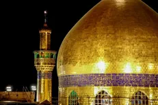 گلدسته مرمت شده حرم مطهر علوی رونمایی شد