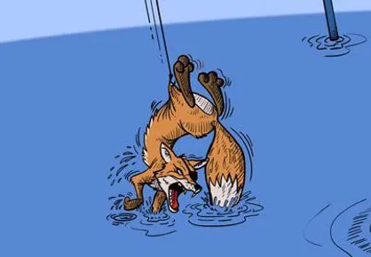 کاریکاتور شکار روباه در خلیج فارس