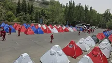 اردوگاه اسکان زائران چهارمحال و بختیاری مراسم تشییع قائد امت در تهران برپا شد
