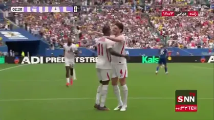 گل دیدنی انگلیس به فرانسه توسط دکلان رایس در دقیقه ۳ / انگلیس 1 - 0 فرانسه
