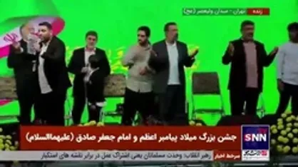 رجزخوانی محمدحسین حدادیان در اجتماع و جشن بزرگ میلاد پیامبر اعظم و امام جعفر صادق (علیهماالسلام)