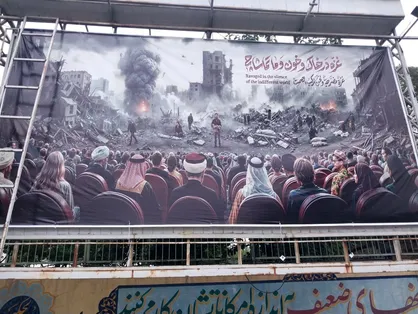 یک بنر و یک دنیا حرف؛ سالن سینما، تماشاگران عرب و فیلم غزه / عکس