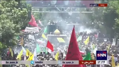 این بار مردم شهرری به میدان آمدند/ تشییع با شکوه پیکر شهید امیرعبداللهیان به سمت حرم حضرت عبدالعظیم (ع)