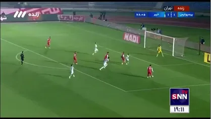 موقعیت پنج در برابر دو پرسپولیس مقابل خیبر، این توپ در نهایت نزدیک بود گل به خودی شود