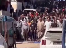 اولین نماز جمعه در نوار غزه پس از آتش بس + فیلم
