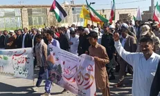 حضور مردم شهر دوست محمد استان سیستان و بلوچستان در راهپیمایی روز قدس