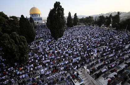 اقامه نماز عید قربان در مسجدالاقصی با حضور ۱۰۰ هزار فلسطینی