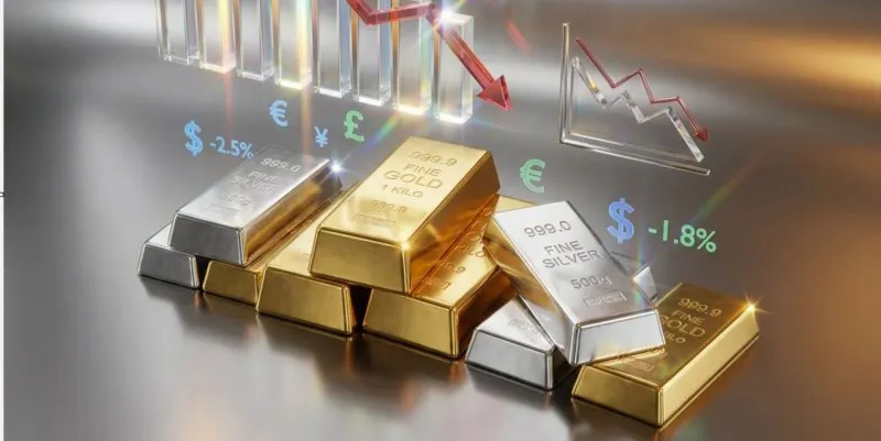 کاهش قیمت طلا و نقره در بازارهای جهانی