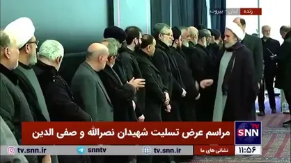 حضور حجت الاسلام محمدمهدی نصرالله، فرزند شهیدنصرالله در مراسم بزرگداشت شهیدان نصرالله و صفی الدین