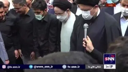 اقامه نماز توسط سیدحسن خمینی بر پیکر مرحوم سیدمحمود دعایی