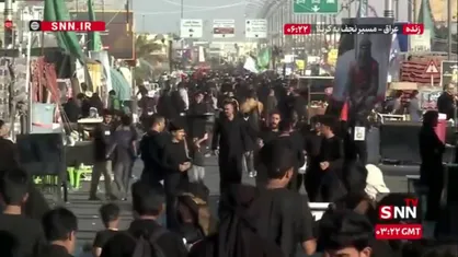 حرکت زائران اربعین حسینی به سمت کربلای معلی