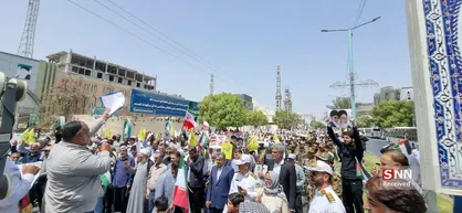 گرمای طاقت&zwnj;فرسای خلیج فارس؛ حضور پرشور بندرعباسی&zwnj;ها در حمایت از مردم فلسطین+فیلم